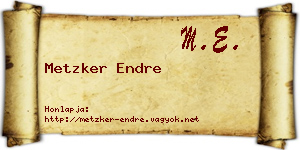 Metzker Endre névjegykártya